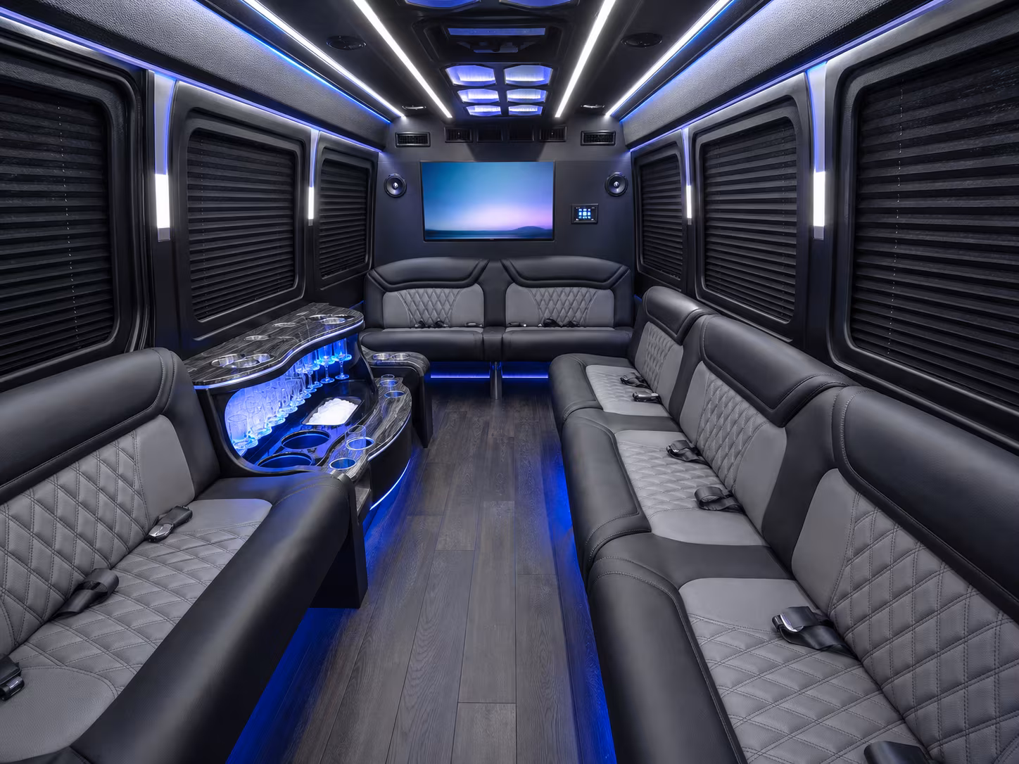 walnut creek 40 passenger party bus inside